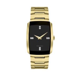 Men’s diamond accent gold tone stainless steel watch